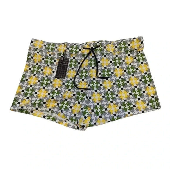 Godsen Yellow Green White Black Swim Shorts  Trunks Size L - Picture 1 of 6